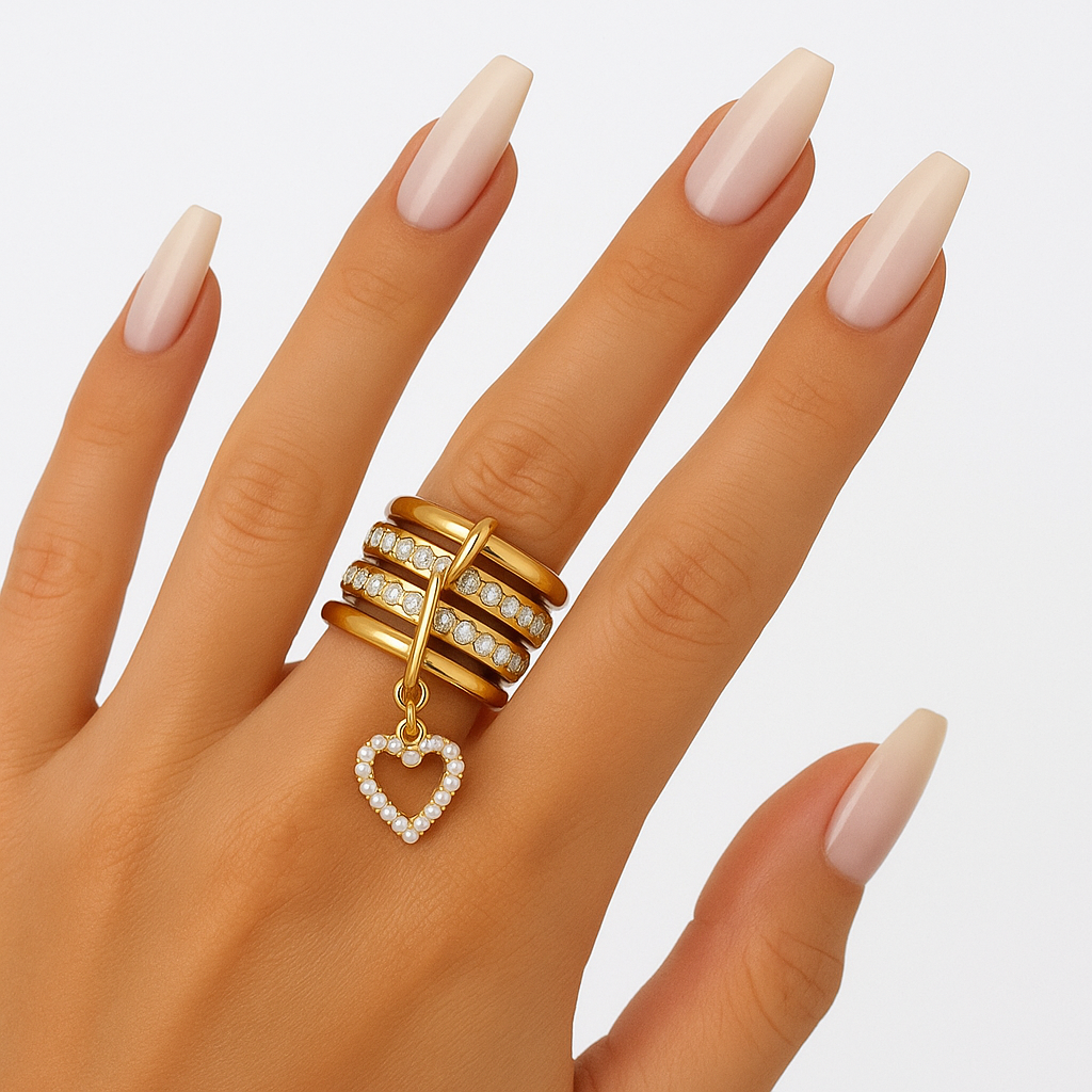 Eleganter Pavé-Ring mit Zirkonia