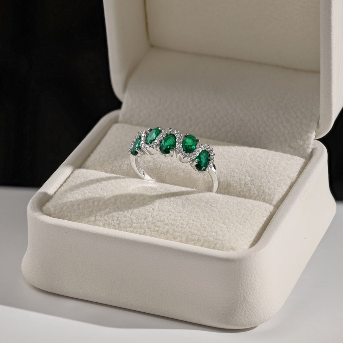 Silver Rings with Green Stones