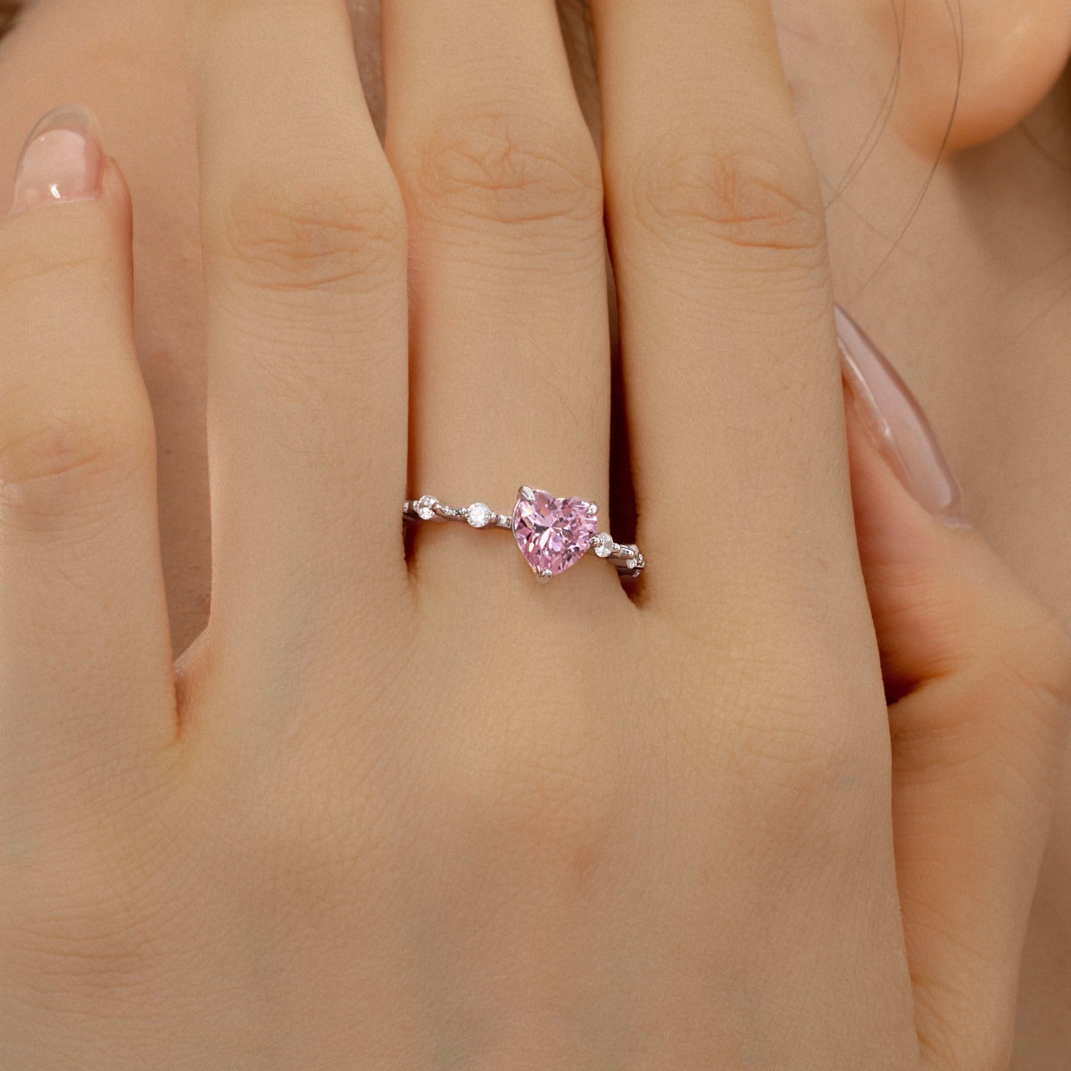 Heart Zirconia Silver Ring