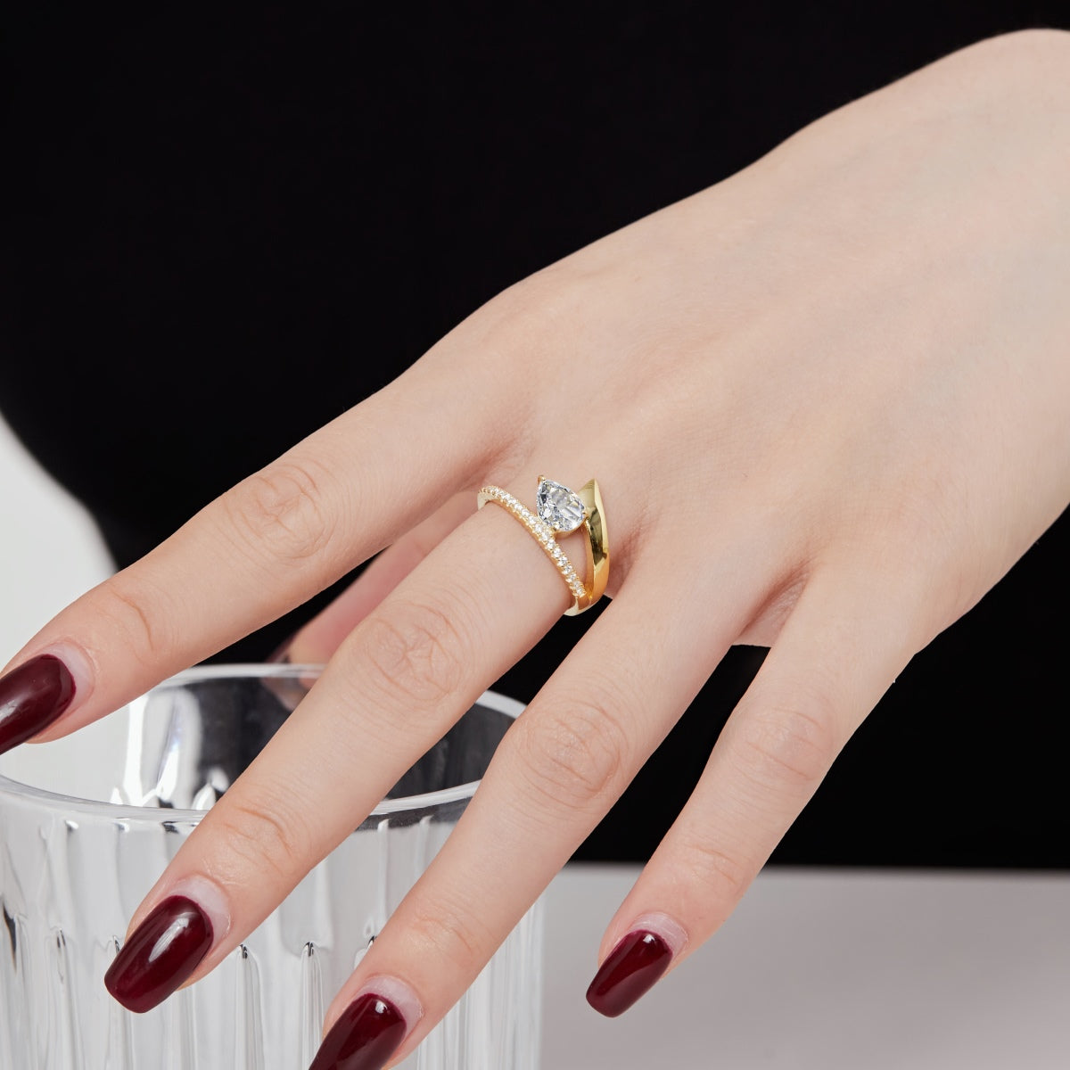18K Gold-Plated Solitaire Zirconia Ring