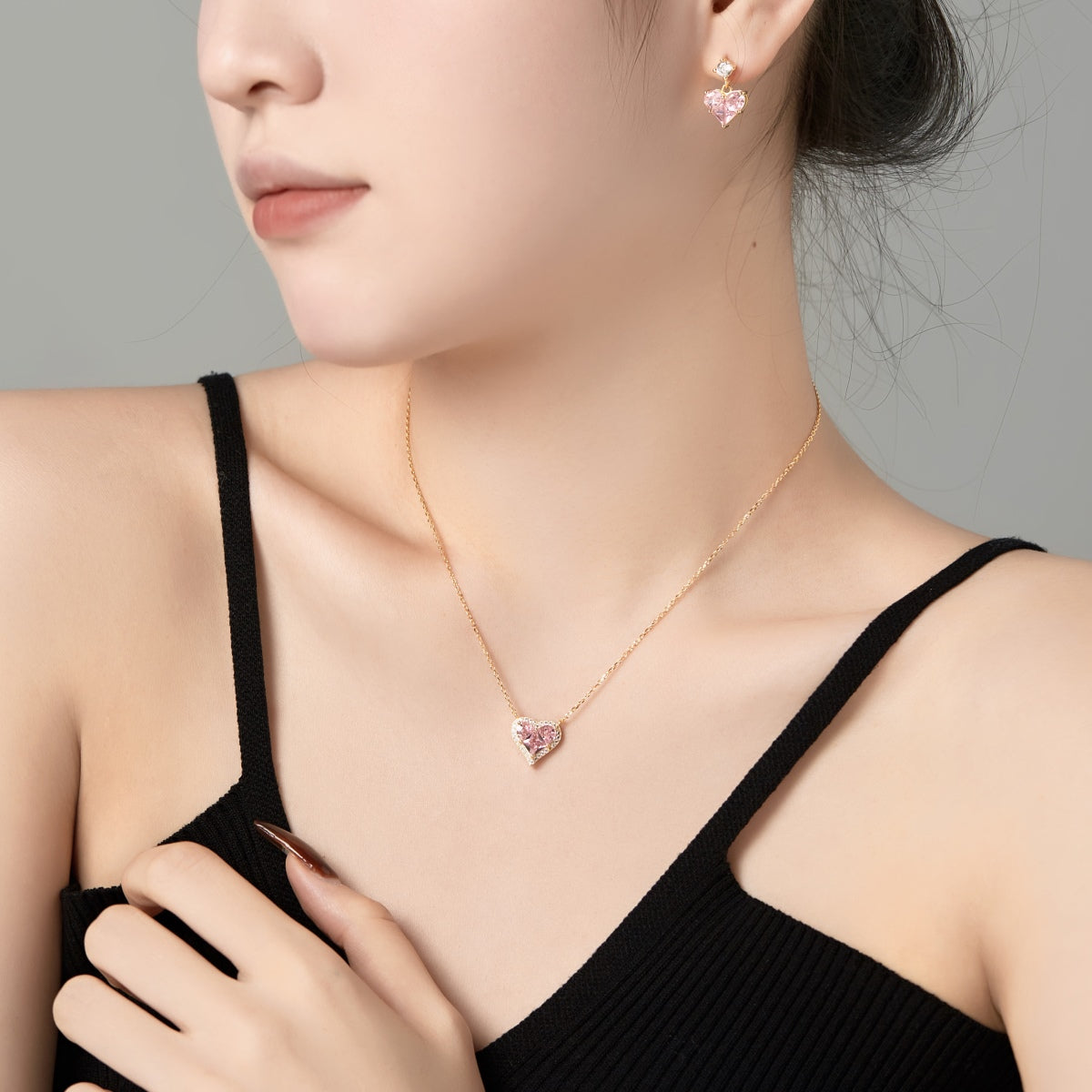 Gold-Plated Silver Earrings with Heart