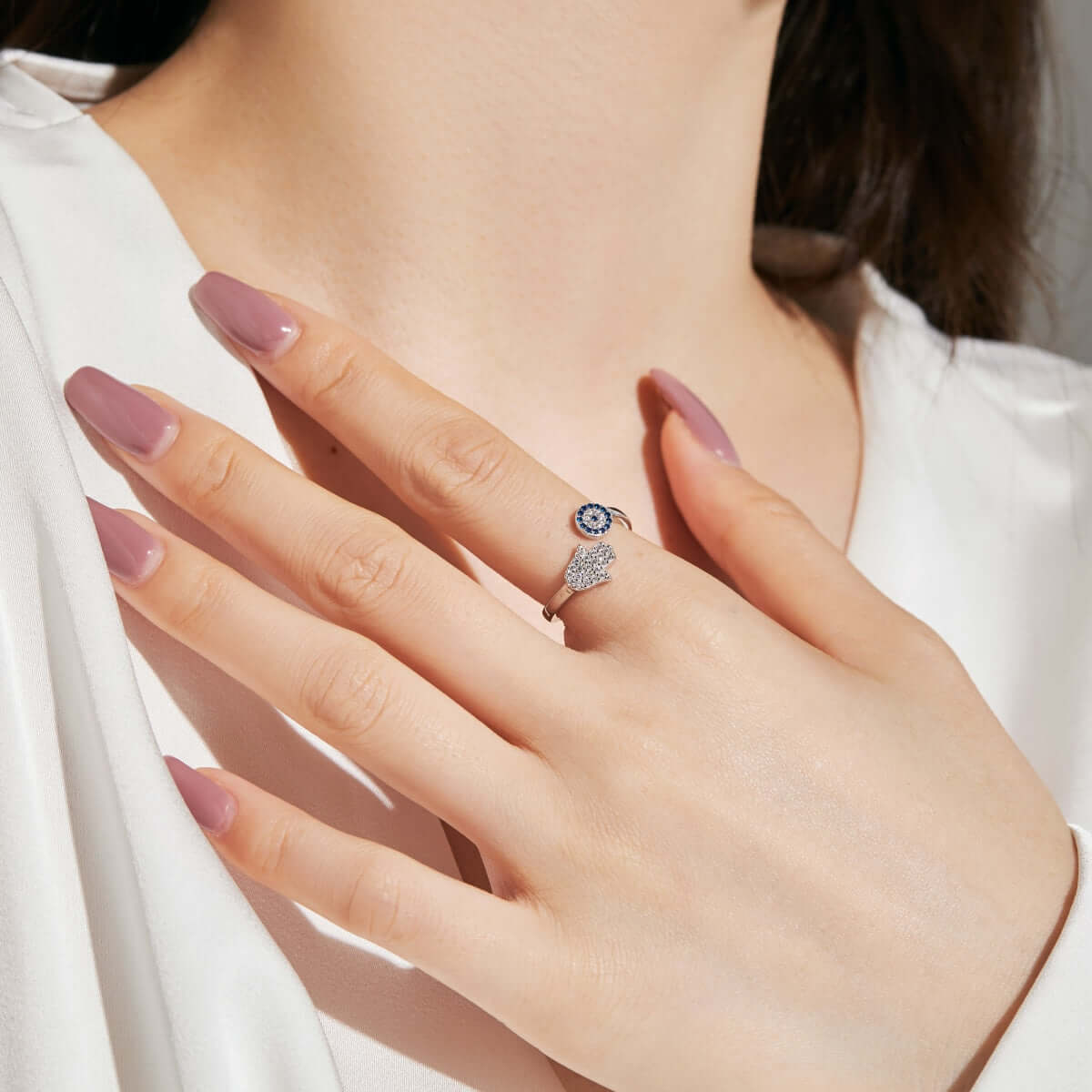 Turkish Nazar Sterling Silver Ring