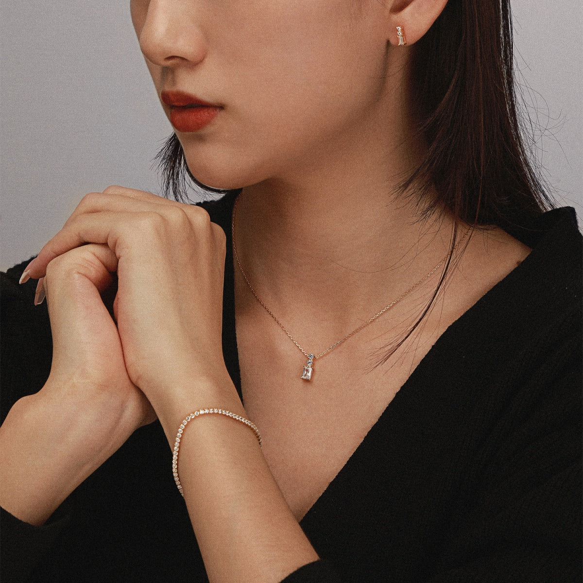 18K Gold-Plated Silver Bracelet with Zirconia