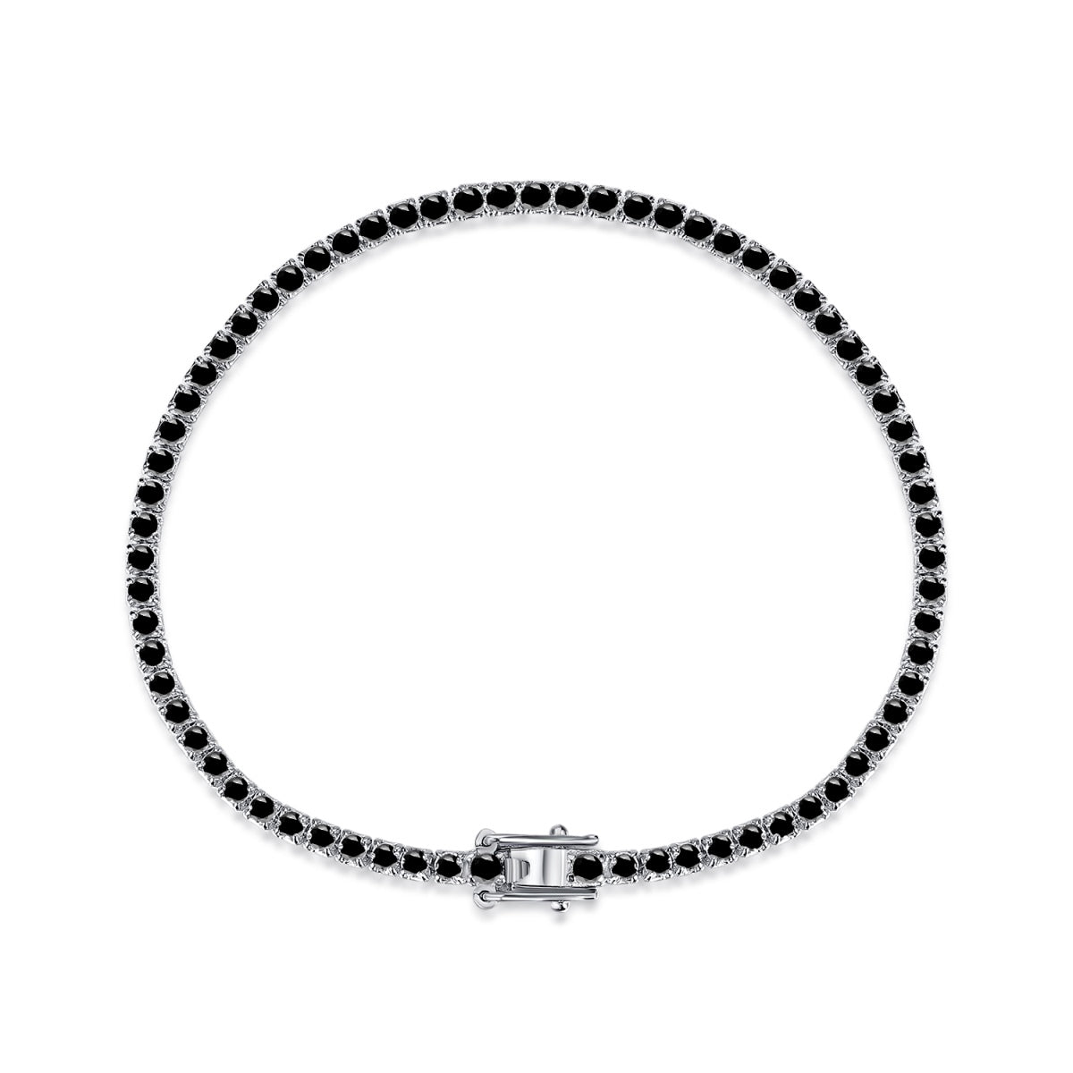 Silver Bracelet with Black Zirconia Stone