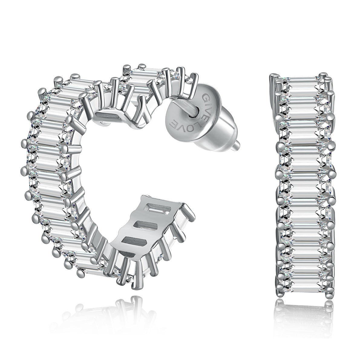 Zirconia-Accented Hoop Earrings