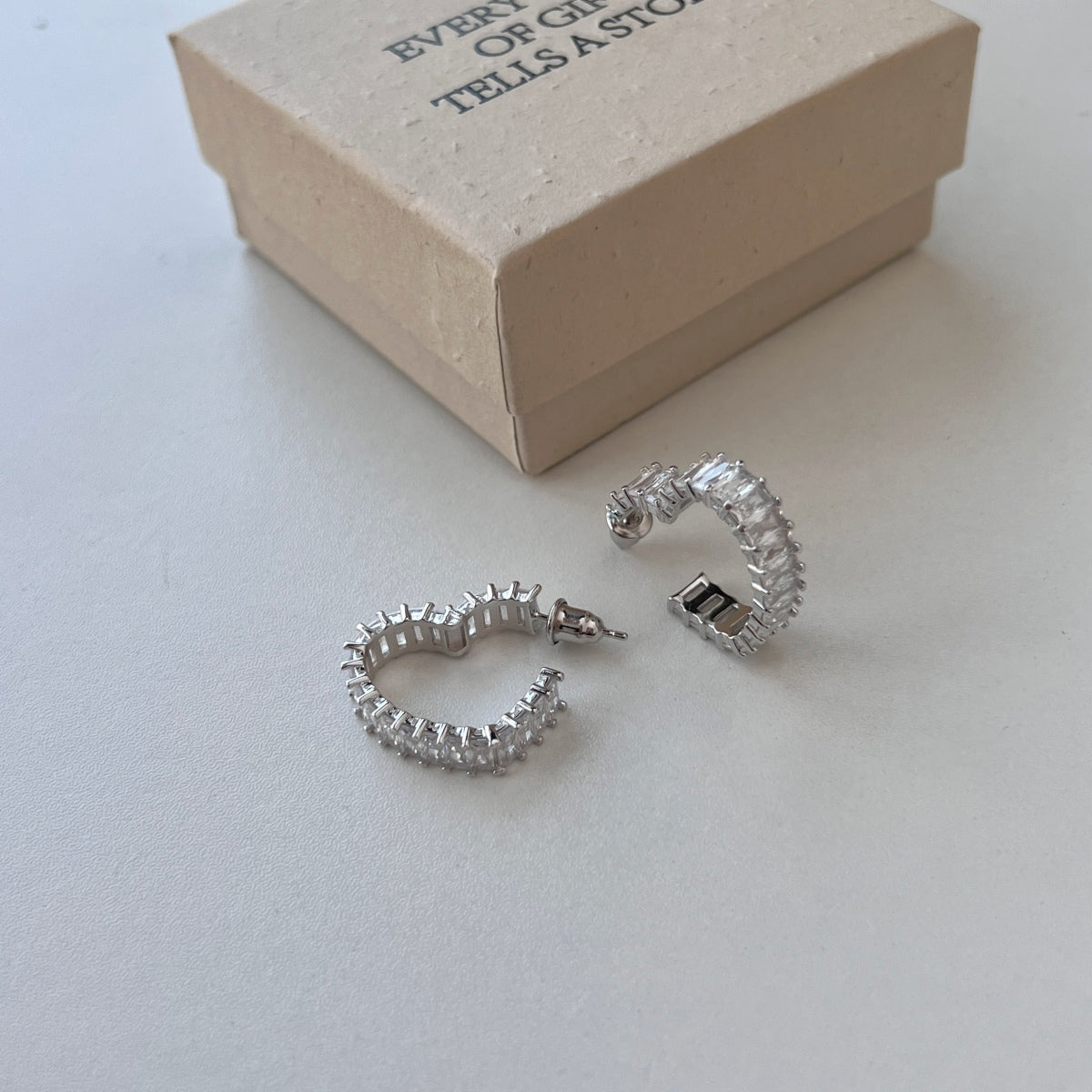 Zirconia-Accented Hoop Earrings