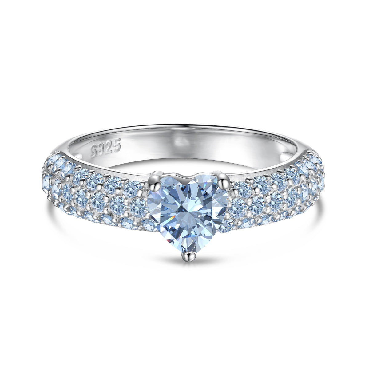 Silver Heart Zirconia Affection Ring