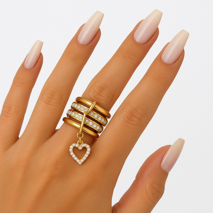 Eleganter Pavé-Ring mit Zirkonia
