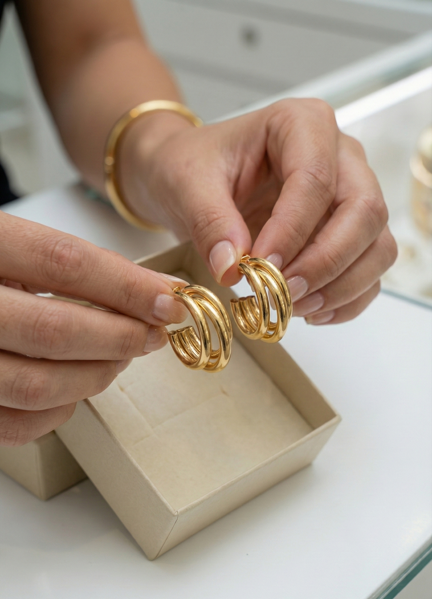 Three Hoop Stainless Steel Earrings