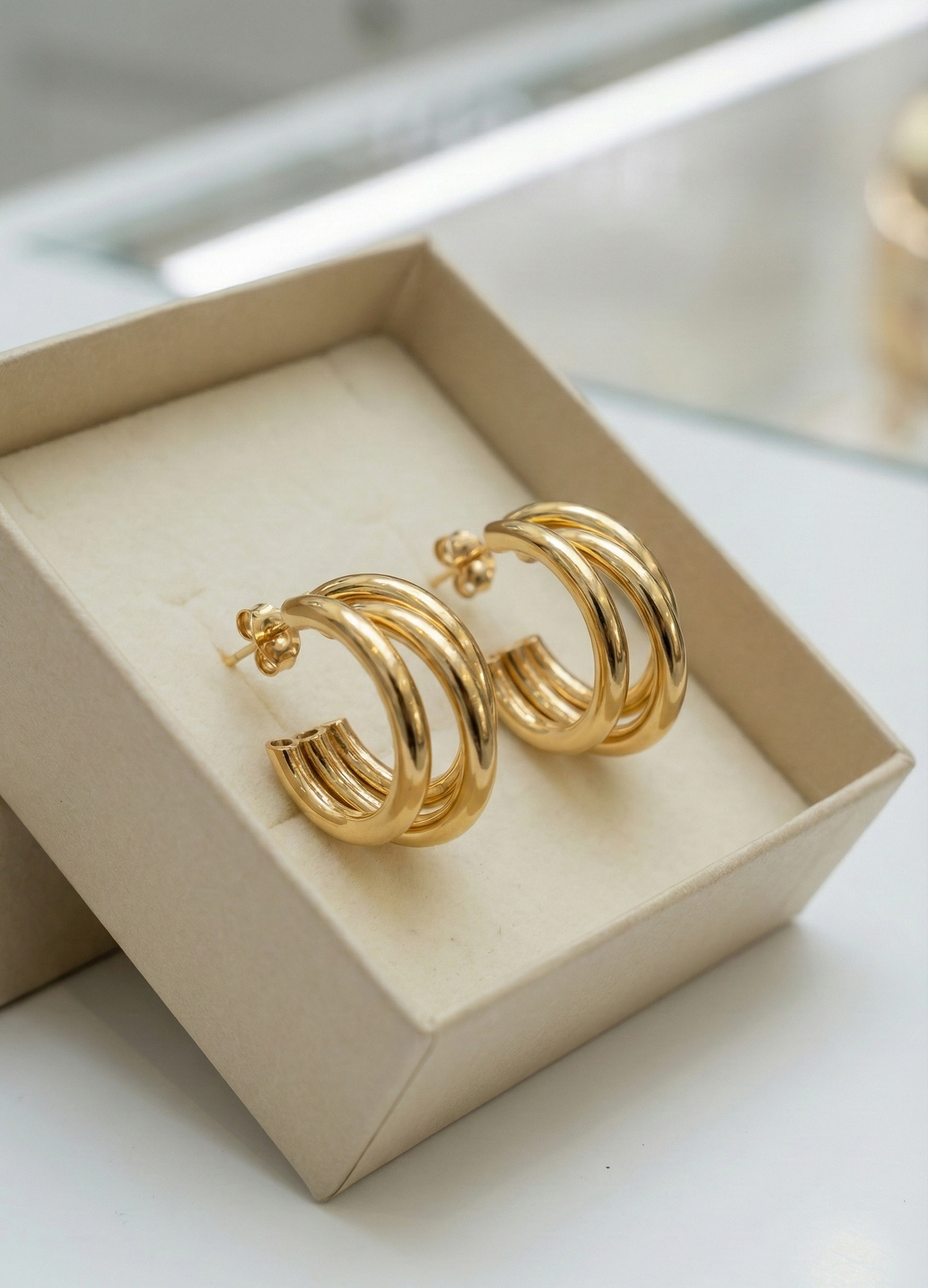 Three Hoop Stainless Steel Earrings