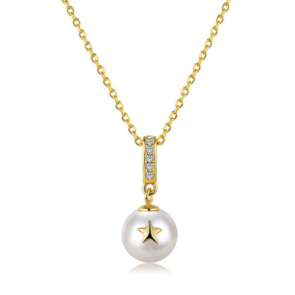 "Ocean Whisper: Silver and Pearl Pendant"