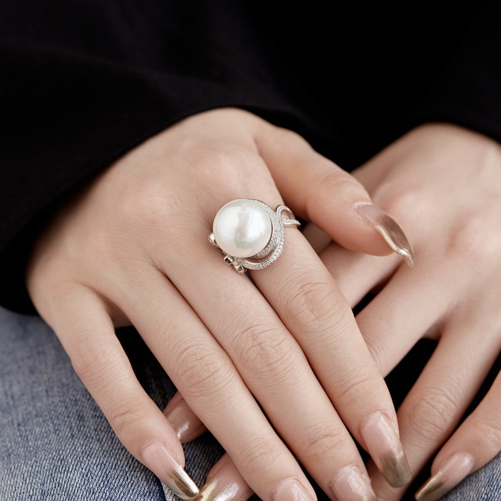 Shell Pearl Silver Ring
