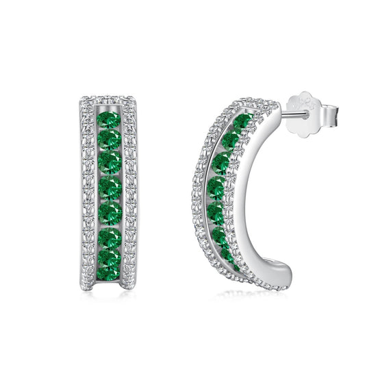 Ohrringe aus Sterlingsilber mit grünem Zirkonia