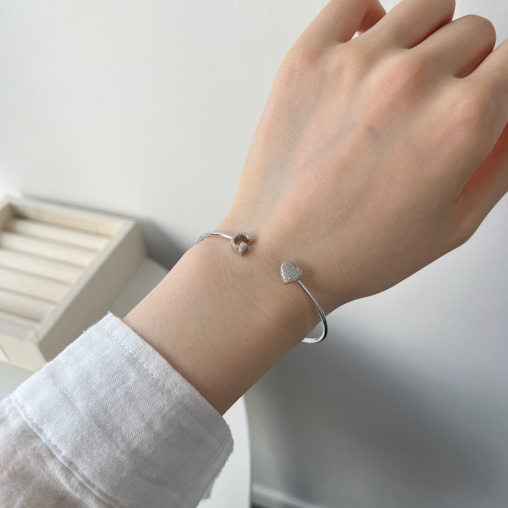 925 Silver Bangle Letter