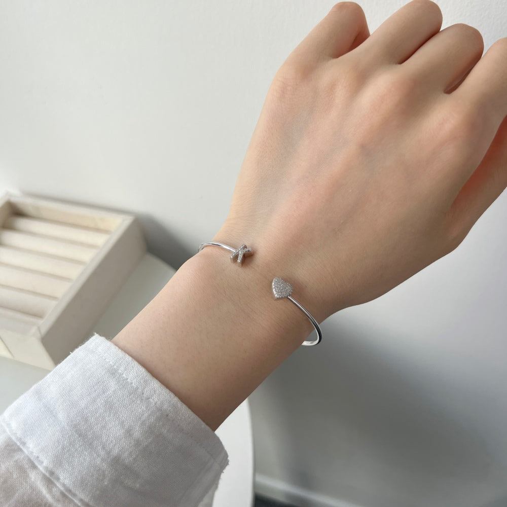 925 Silver Bangle Letter