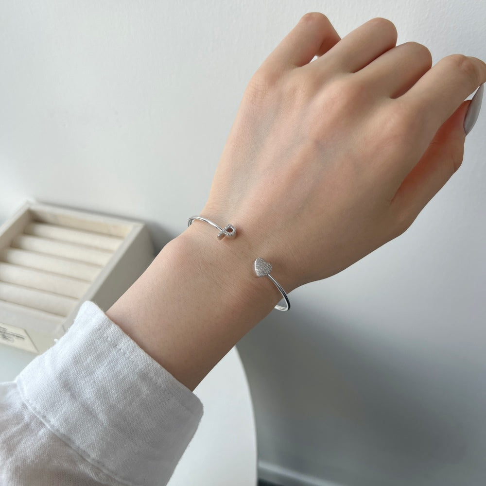 925 Silver Bangle Letter