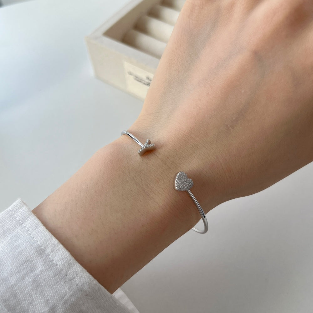 925 Silver Bangle Letter