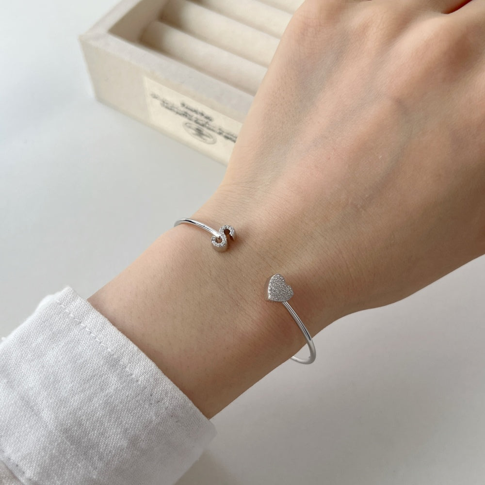 925 Silver Bangle Letter