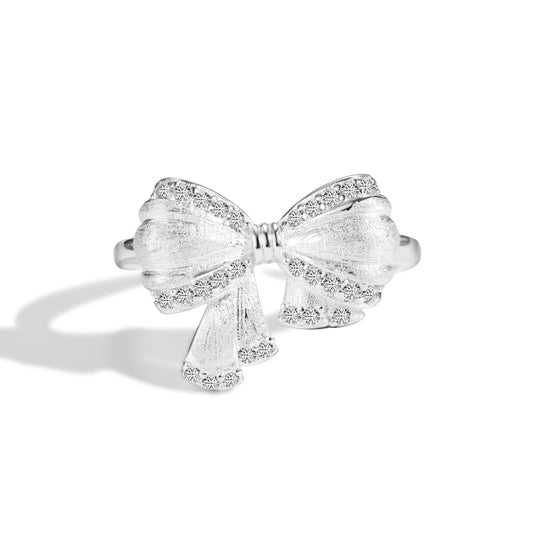 Adjustable Sterling Silver Bow Ring