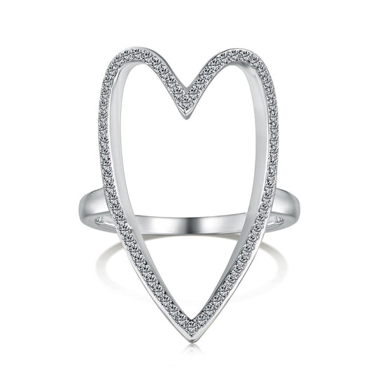 Silver Ring with Zirconia Embellishments