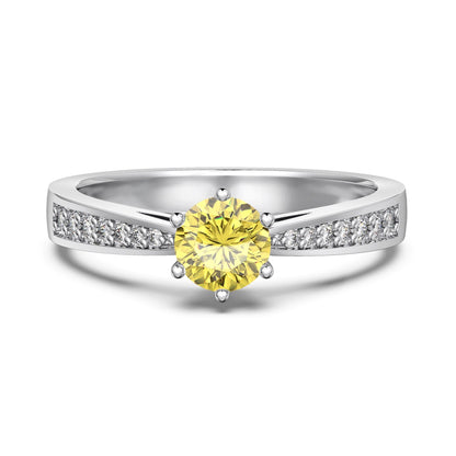 Citrine Silver Ring - November Birthstone