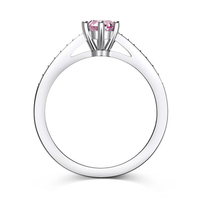 Rose Quartz Silver Ring - Stone of Love October Birthstone