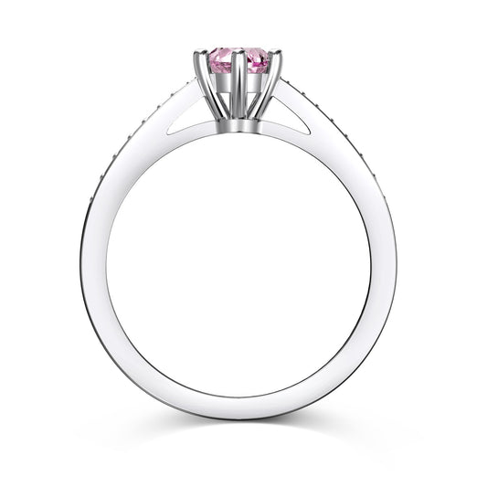 Rose Quartz Silver Ring - Stone of Love October Birthstone