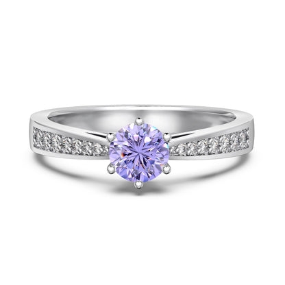 Lavendel-Amethyst-Silberring - Geburtsstein für Juni