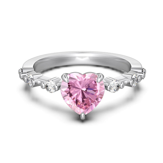 Heart Zirconia Silver Ring