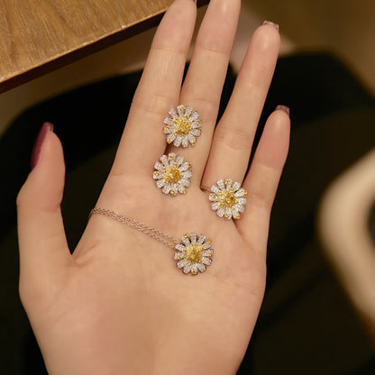 Sunny Blooms: Gümüş küpeler 