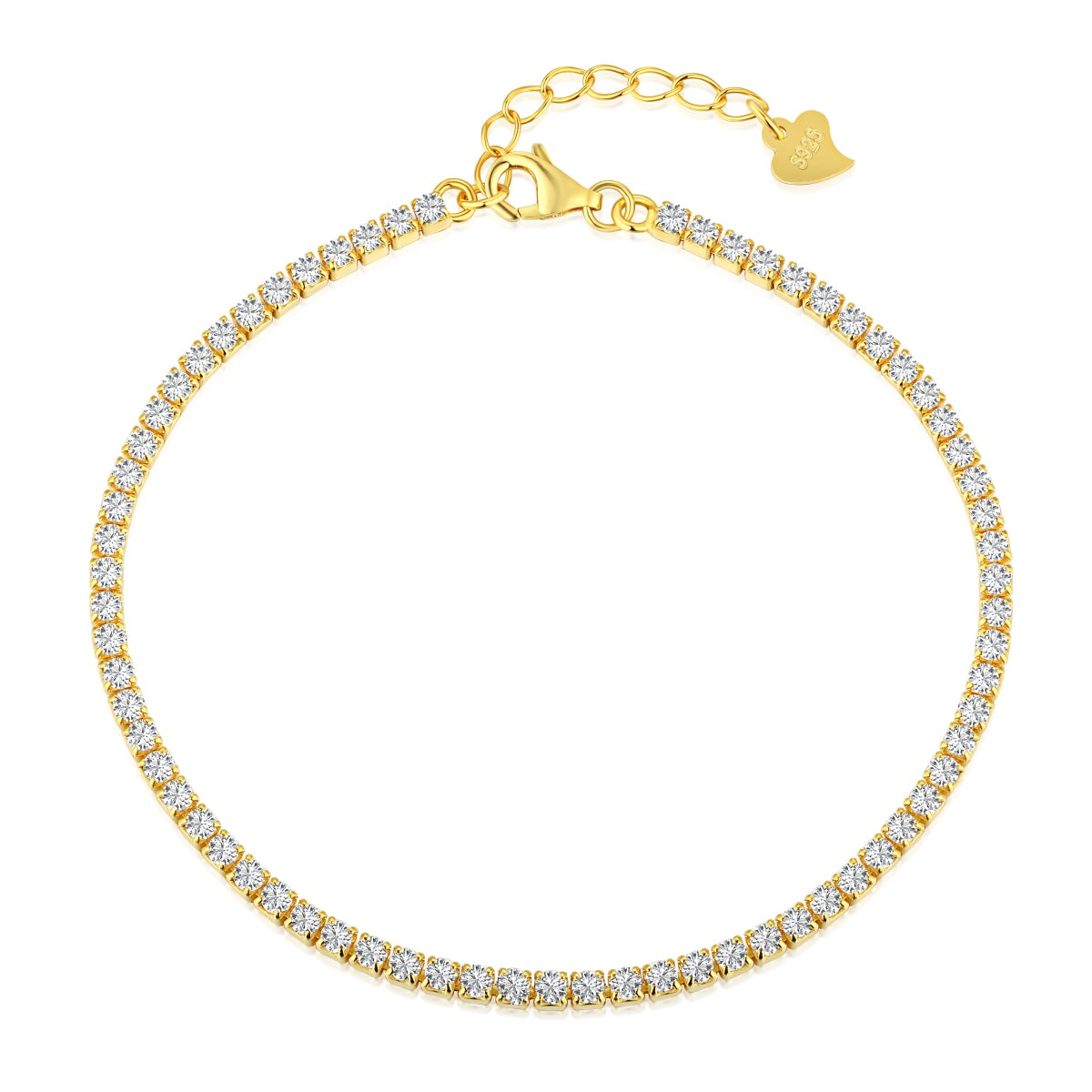 18K Gold-Plated Silver Bracelet with Zirconia