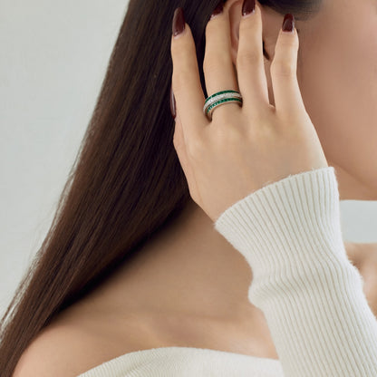 Green Stone Band Ring
