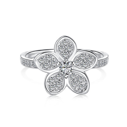 925 Sterling Silber Zirkonia Blumenring