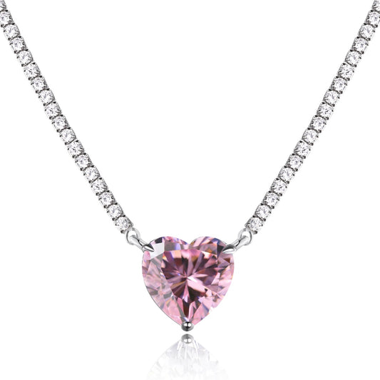 Silver Necklace with haert Zirconia