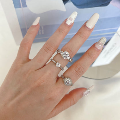 Silberring mit diamantgeschliffenem Zirkonia – Geburtsstein für April