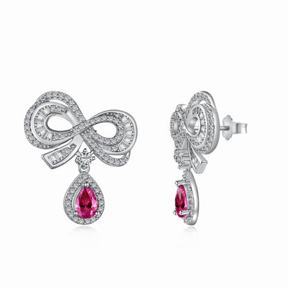 Sterling Silver Earrings Adorned with Dazzling Zirconia