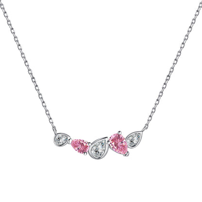 "Sweet Serenade: Silver Necklace Featuring a Pink Zirconia"