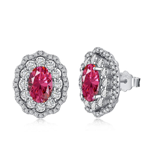 Silberohrring mit lila Zirkonia