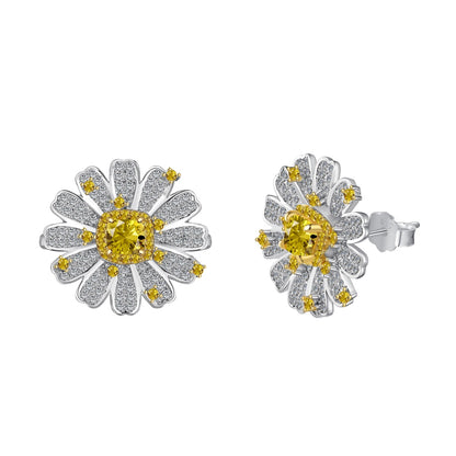 Sunny Blooms: Gümüş küpeler 