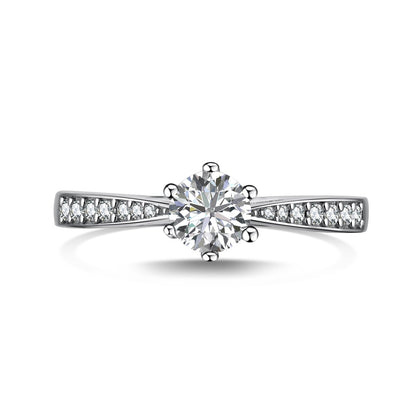 Silberring mit diamantgeschliffenem Zirkonia – Geburtsstein für April