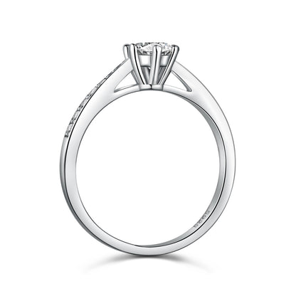 Silberring mit diamantgeschliffenem Zirkonia – Geburtsstein für April