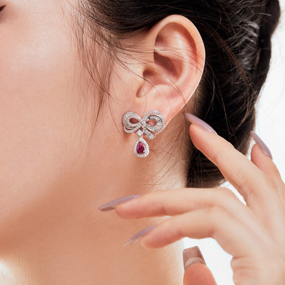 Sterling Silver Earrings Adorned with Dazzling Zirconia