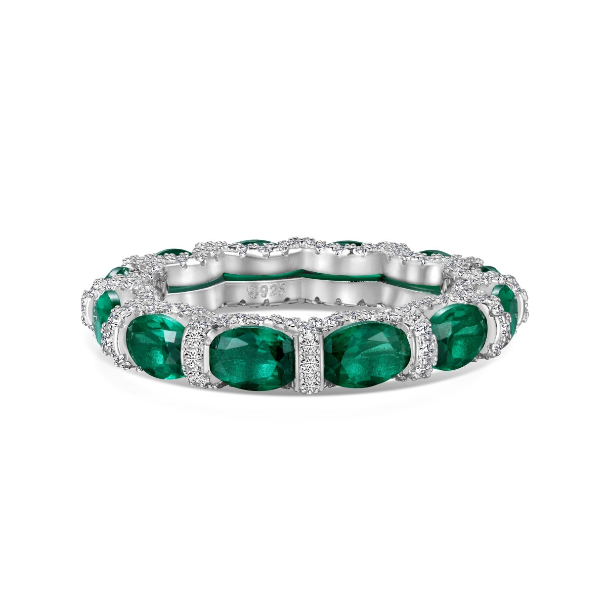 Bandring mit grünem Zirkonia