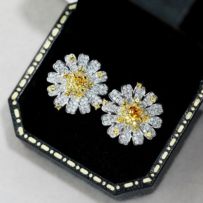 Sunny Blooms: Gümüş küpeler 