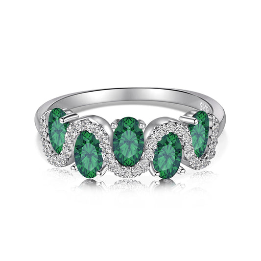 Silver Rings with Green Stones