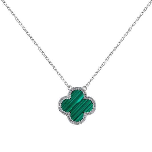 "Lucky Charms: Sterling Silver Clover Necklace"