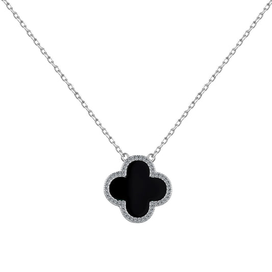 "Lucky Charms: Sterling Silver Clover Necklace"