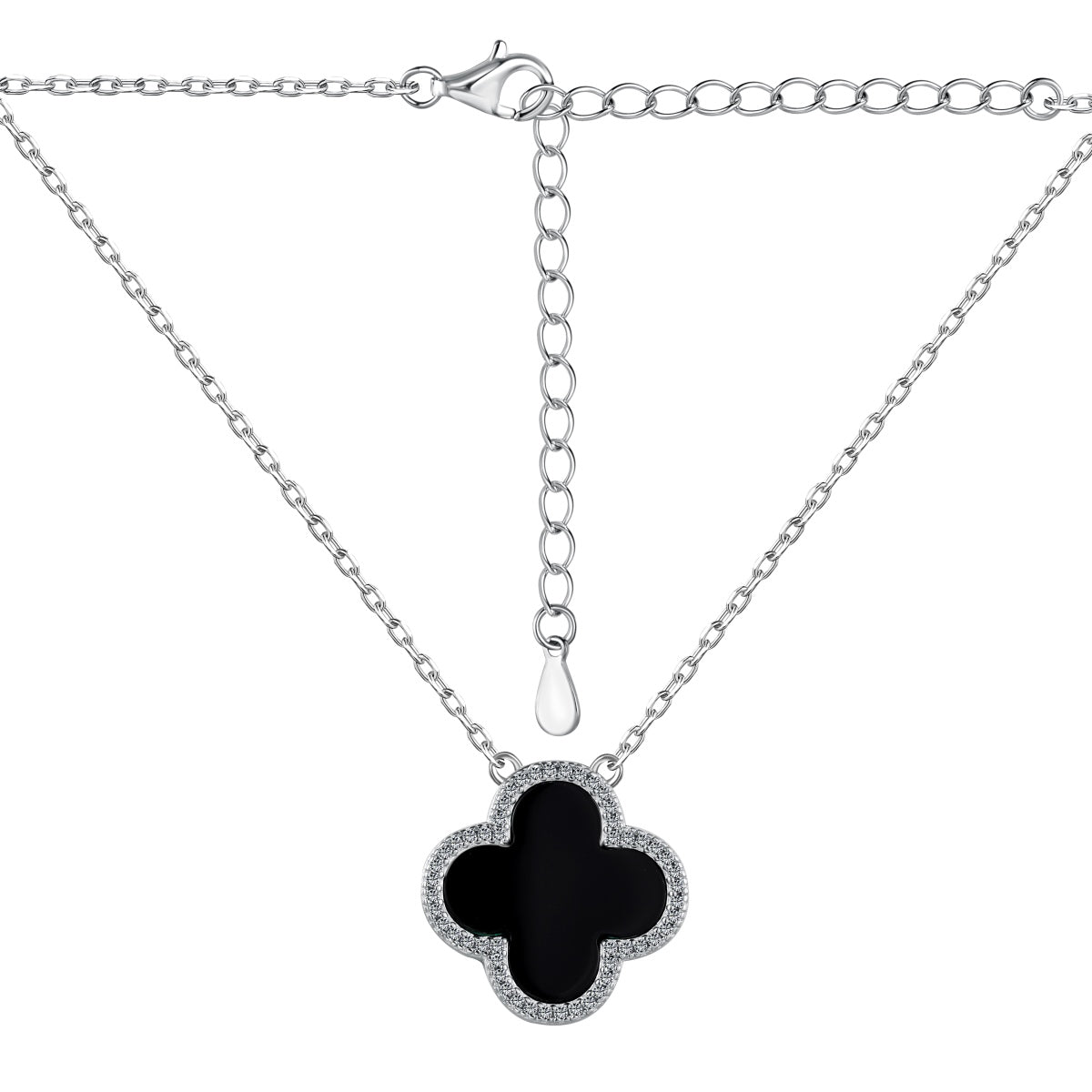 "Lucky Charms: Sterling Silver Clover Necklace" 