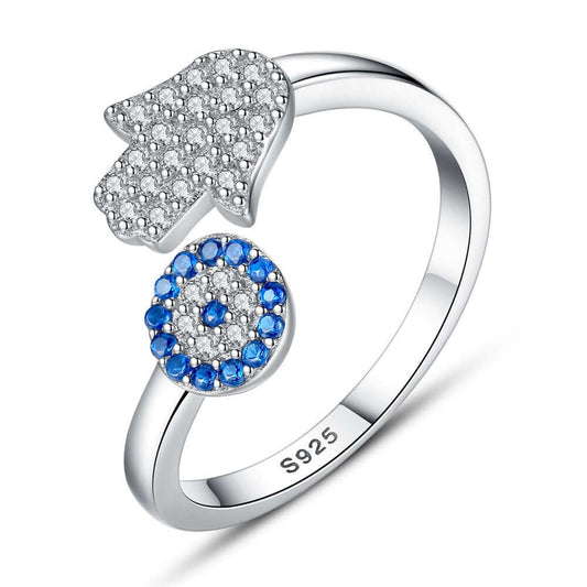 Turkish Nazar Sterling Silver Ring
