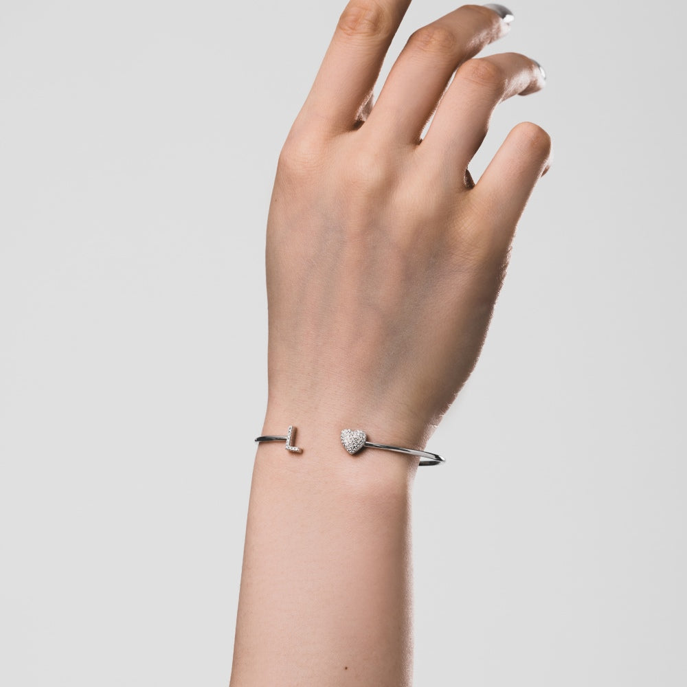 925 Silver Bangle Letter